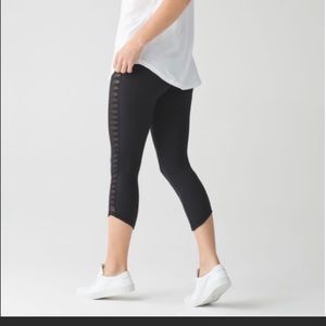 Lululemon Soulcycle crop leggings with mesh